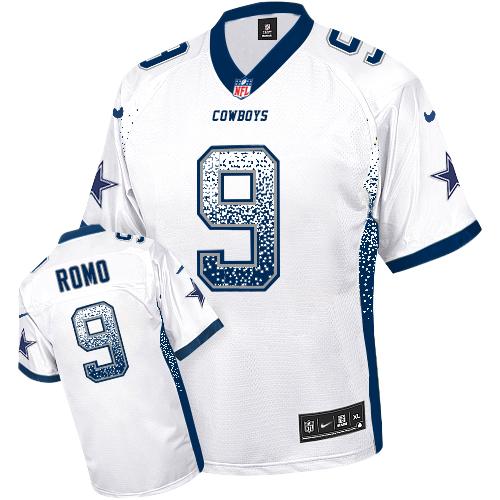 Jerseys Factory Cheap Nike Cowboys #9 Tony Romo White Men's Stit