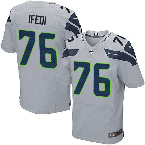 Jerseys Factory Cheap Nike Seahawks #76 Germain Ifedi Grey Alter