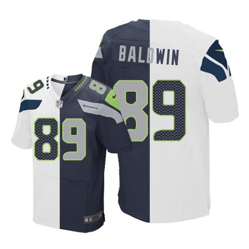 Jerseys Factory Cheap Nike Seahawks #89 Doug Baldwin White/Steel