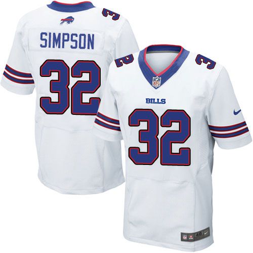 Jerseys Factory Cheap Nike Bills #32 O. J. Simpson White Men's S