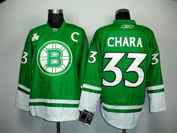 Jerseys Factory Cheap Bruins #33 Chara Green St. Patty's Day Emb