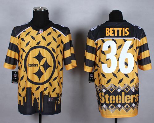 Jerseys Factory Cheap Nike Steelers #36 Jerome Bettis Gold Men's
