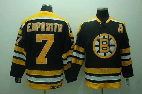 Jerseys Factory Cheap Bruins #7 Phil Esposito Embroidered Black