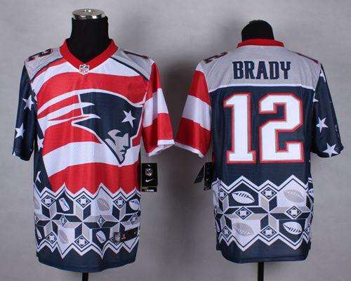 Jerseys Factory Cheap Nike Patriots #12 Tom Brady Navy Blue Men'