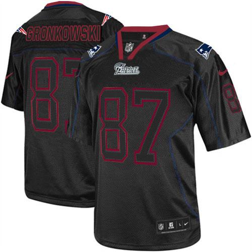 Jerseys Factory Cheap Nike Patriots #87 Rob Gronkowski Lights Ou