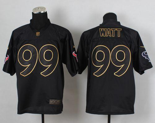 Jerseys Factory Cheap Nike Texans #99 J.J. Watt Black Gold No. F