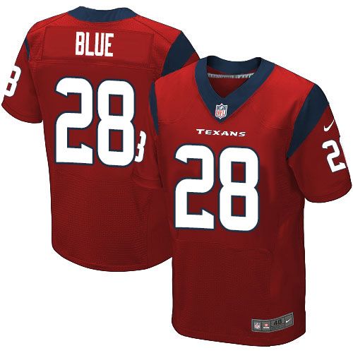 Jerseys Factory Cheap Nike Texans #28 Alfred Blue Red Alternate