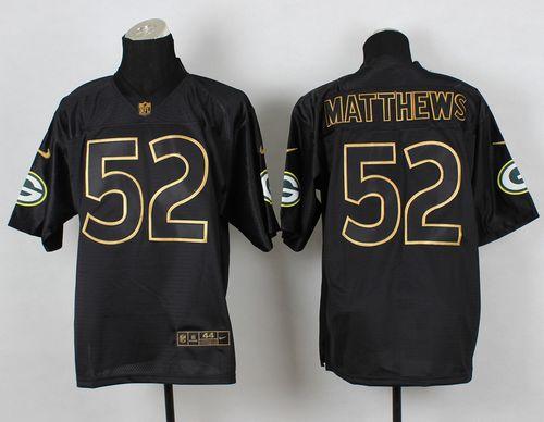 Jerseys Factory Cheap Nike Packers #52 Clay Matthews Black Gold
