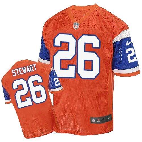 Jerseys Factory Cheap Nike Broncos #26 Darian Stewart Orange Thr