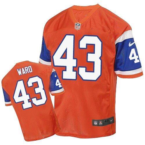 Jerseys Factory Cheap Nike Broncos #43 T.J. Ward Orange Throwbac