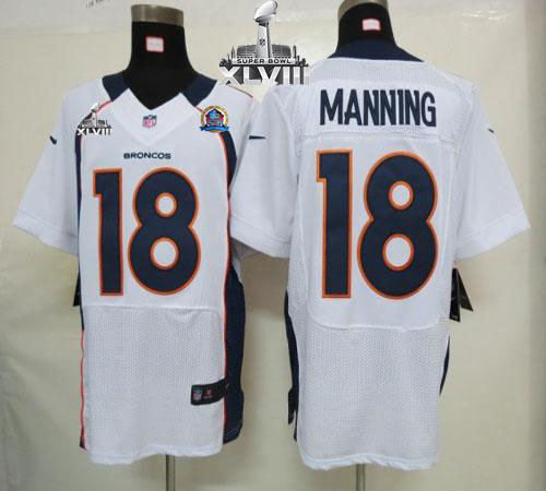 Jerseys Factory Cheap Nike Broncos #18 Peyton Manning White With