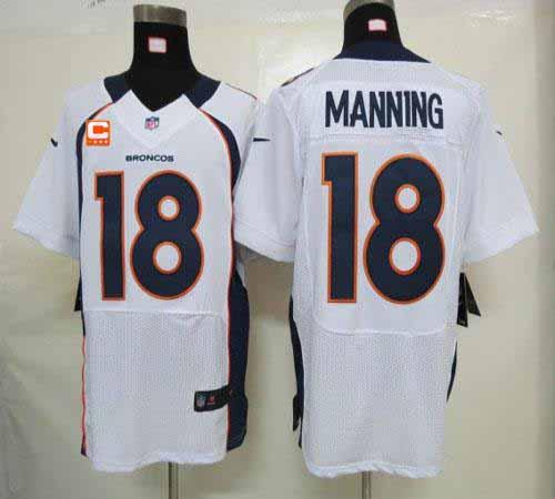 Jerseys Factory Cheap Nike Broncos #18 Peyton Manning White With