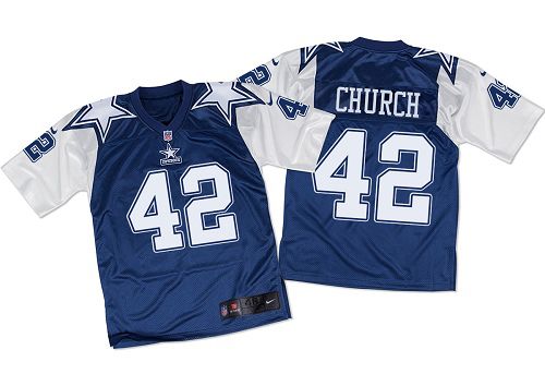 Jerseys Factory Cheap Nike Cowboys #42 Barry Church Navy Blue/Wh