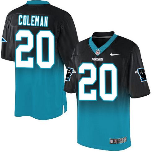 Jerseys Factory Cheap Nike Panthers #20 Kurt Coleman Black/Blue