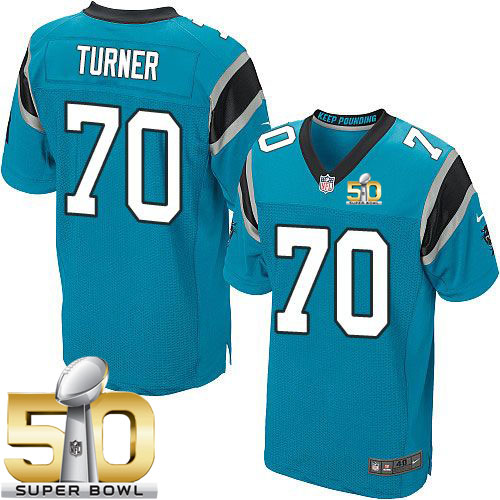 Jerseys Factory Cheap Nike Panthers #70 Trai Turner Blue Alterna