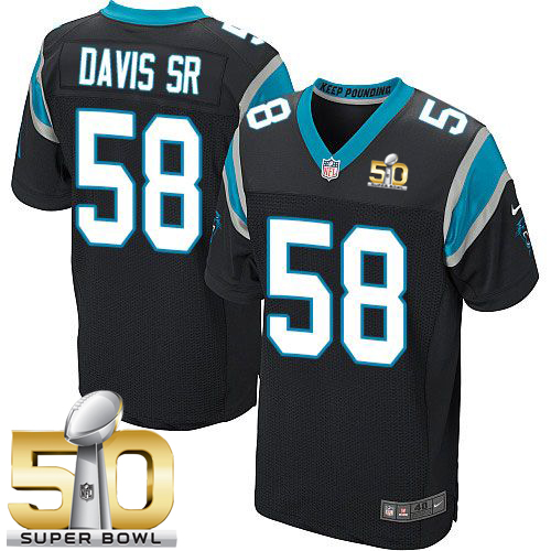 Jerseys Factory Cheap Nike Panthers #58 Thomas Davis Sr Black Te