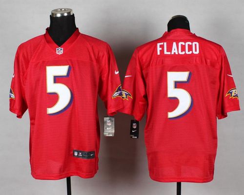 Jerseys Factory Cheap Nike Ravens #5 Joe Flacco Red Men's Stitch