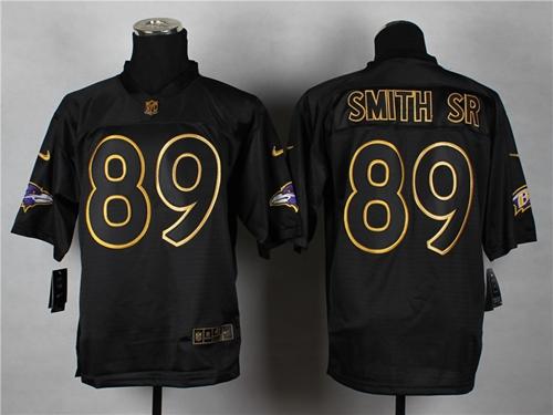Jerseys Factory Cheap Nike Ravens #89 Steve Smith Sr Black Gold