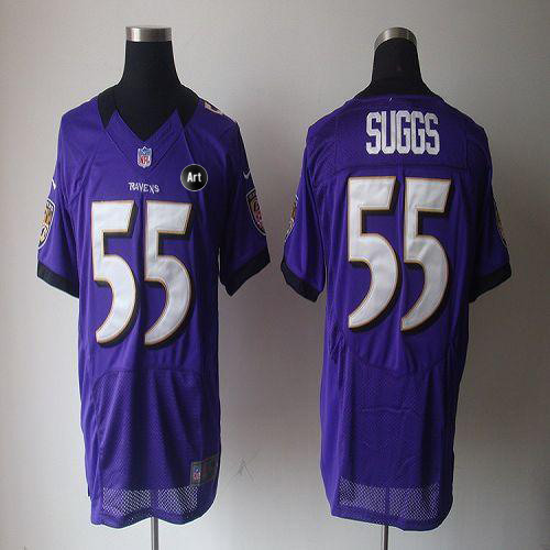 Jerseys Factory Cheap Nike Ravens #55 Terrell Suggs Purple Team