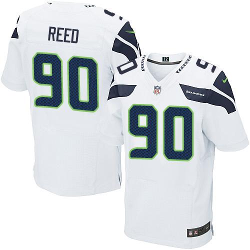 Jerseys Factory Cheap Nike Seahawks #90 Jarran Reed White Men's