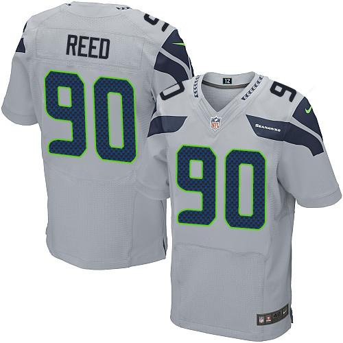 Jerseys Factory Cheap Nike Seahawks #90 Jarran Reed Grey Alterna
