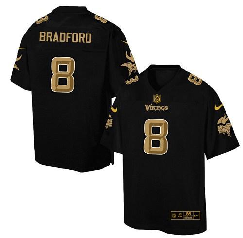 Jerseys Factory Cheap Nike Vikings #8 Sam Bradford Black Men's S