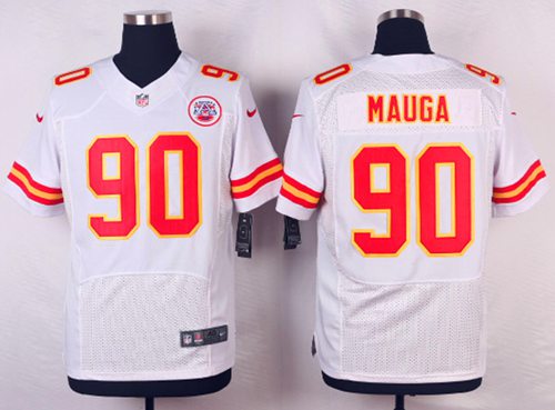 Jerseys Factory Cheap Nike Chiefs #90 Josh Mauga White Men's Sti