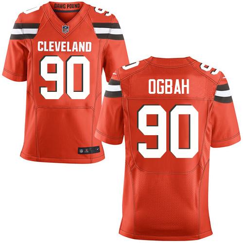 Jerseys Factory Cheap Nike Browns #90 Emmanuel Ogbah Orange Alte