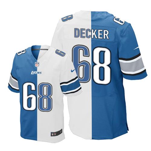 Jerseys Factory Cheap Nike Lions #68 Taylor Decker Blue/White Me