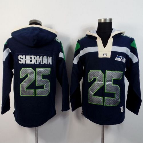 Jerseys Factory Cheap Seattle Seahawks #25 Richard Sherman Navy