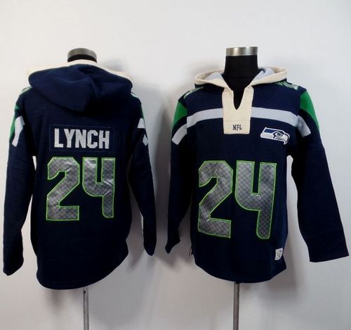 Jerseys Factory Cheap Seattle Seahawks #24 Marshawn Lynch Navy B