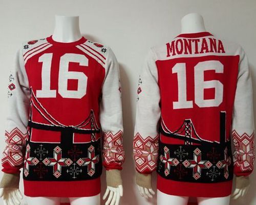 Jerseys Factory Cheap Nike 49ers #16 Joe Montana Red/White Men's