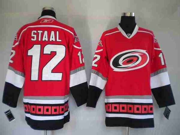 Jerseys Factory Cheap Hurricanes #12 Eric Staal Embroidered Red