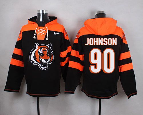 Jerseys Factory Cheap Nike Bengals #90 Michael Johnson Black Pla