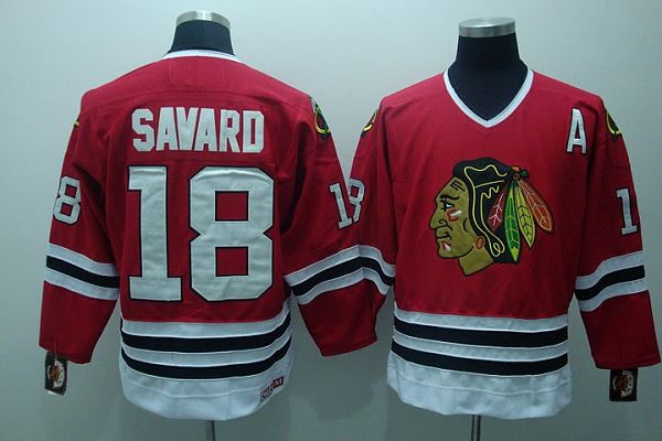 Jerseys Factory Cheap Blackhawks #18 Denis Savard Embroidered Re