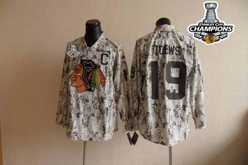 Jerseys Factory Cheap Blackhawks #19 Jonathan Toews Camouflage E