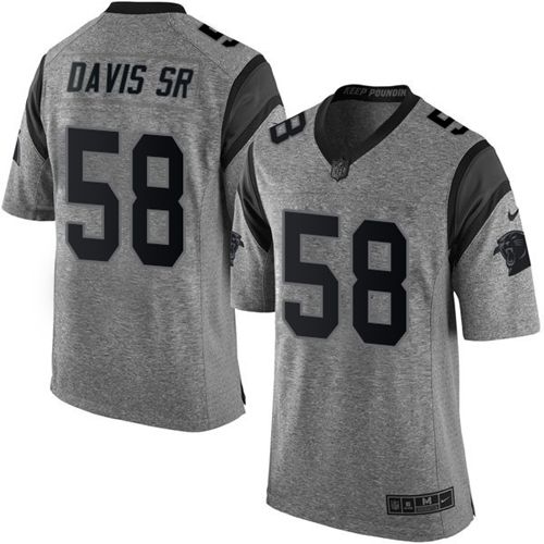 Jerseys Factory Cheap Nike Panthers #58 Thomas Davis Sr Gray Men