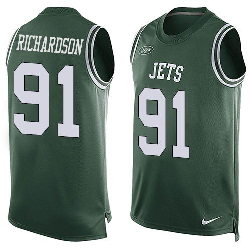 Jerseys Factory Cheap Nike Jets #91 Sheldon Richardson Green Tea