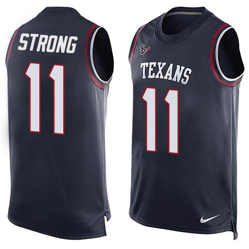 Jerseys Factory Cheap Nike Texans #11 Jaelen Strong Navy Blue Te
