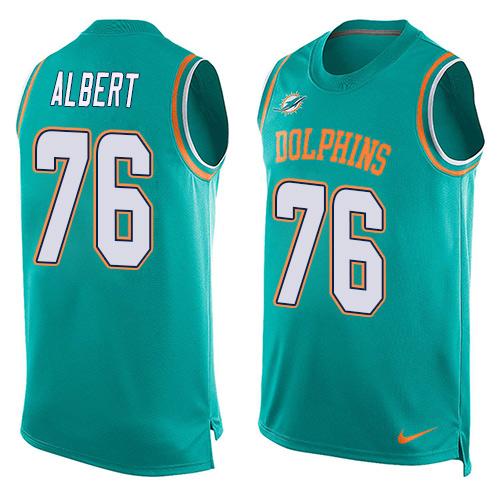 Jerseys Factory Cheap Nike Dolphins #76 Branden Albert Aqua Gree