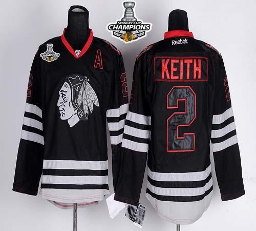 Jerseys Factory Cheap Blackhawks #2 Duncan Keith Black Ice Embro
