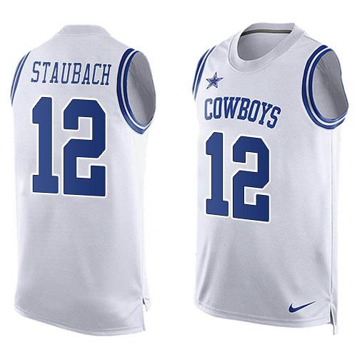 Jerseys Factory Cheap Nike Cowboys #12 Roger Staubach White Men'