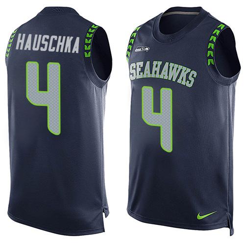 Jerseys Factory Cheap Nike Seahawks #4 Steven Hauschka Steel Blu