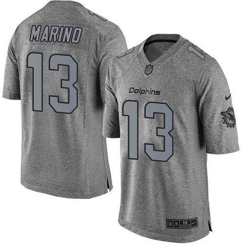 Jerseys Factory Cheap Nike Dolphins #13 Dan Marino Gray Men's St