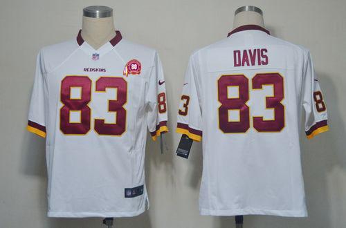 Jerseys Factory Cheap Nike Redskins #83 Fred Davis White With 80