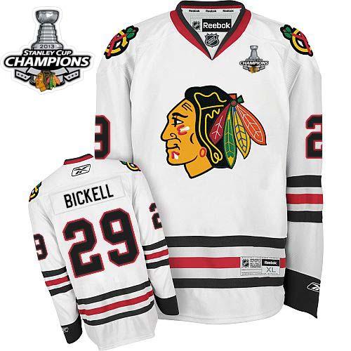 Jerseys Factory Cheap Blackhawks #29 Bryan Bickell White Stanley