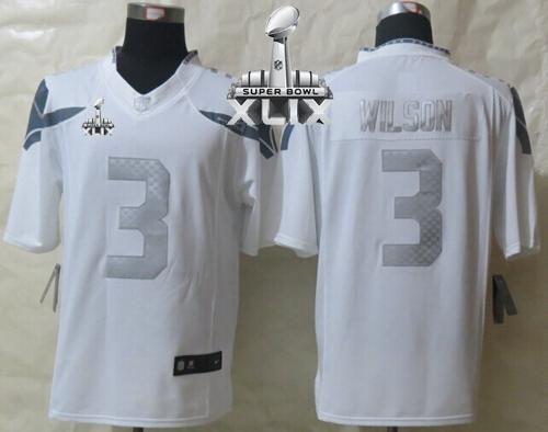 Jerseys Factory Cheap Nike Seahawks #3 Russell Wilson White Supe
