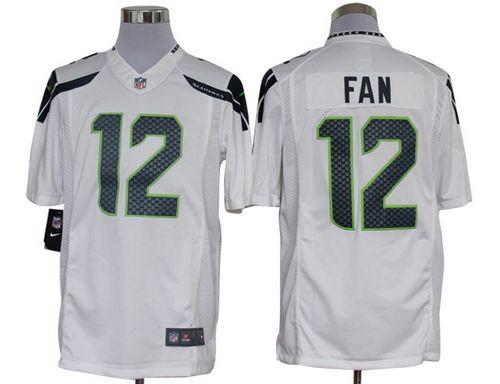Jerseys Factory Cheap Nike Seahawks #12 Fan White Men's Stitched