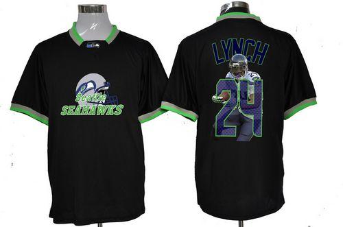 Jerseys Factory Cheap Nike Seahawks #24 Marshawn Lynch Black Men