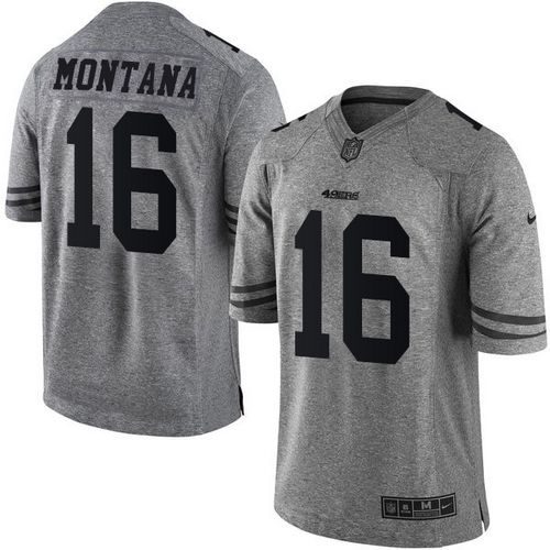 Jerseys Factory Cheap Nike 49ers #16 Joe Montana Gray Men's Stit